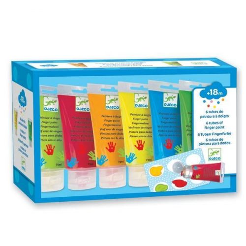 6 TUBI COLORI PITTURA CON LE DITA